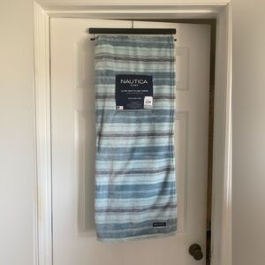 Nautica  throw.  NWT.  50” x 70.” Aqua and blue fluffy throw.